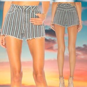 GRLFRND Cindy Stripe Denim Taffy Shorts